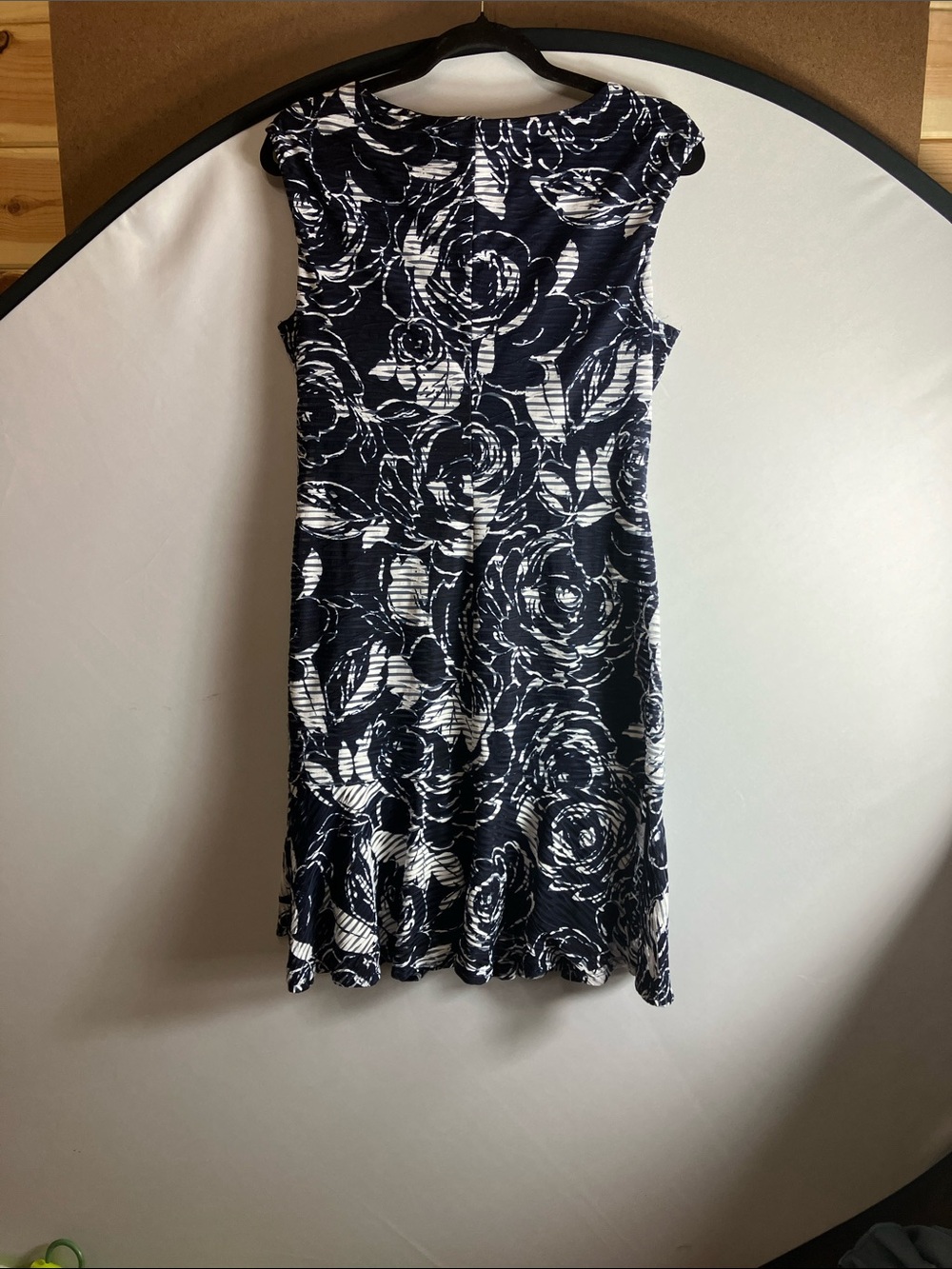 connected apparel Navy & White Floral Midi Dress - Picture 6 of 7